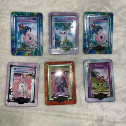 Lot Of 6 vintage 2000 Taco Bell Toy Metal Tin Collectible Digimon Trading Cards - Image 1