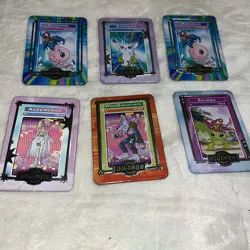 Lot Of 6 vintage 2000 Taco Bell Toy Metal Tin Collectible Digimon Trading Cards - Image 2