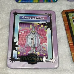 Lot Of 6 vintage 2000 Taco Bell Toy Metal Tin Collectible Digimon Trading Cards - Image 3