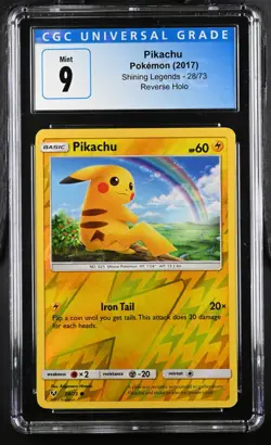 Pikachu Reverse Holo 28/73 CGC 9 Mint Blue Label - Shining Legends Pokemon Card - Image 1