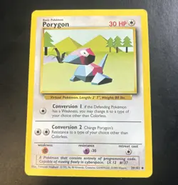 Pokemon Trading Card Game TCG Porygon Card 39/102 Base Set Regular 1999 - Image 1