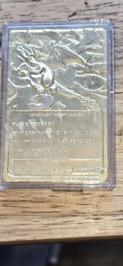 Pokemon Charizard Gold-Plated Card 1999 Still Un Plastic Case Never Been Opened. - Image 4