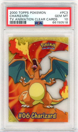 PSA 10 GEM Pokemon 2000 Topps TV Animation Charizard Clear Cards English #PC3 - Image 1