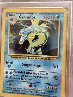 Pokemon TCG Gyarados 6/102 Holo Rare Card Base Set Unlimited PSA 7 NM - Image 1