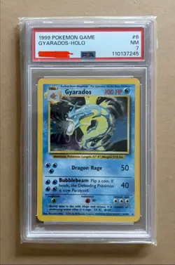 Pokemon TCG Gyarados 6/102 Holo Rare Card Base Set Unlimited PSA 7 NM - Image 2