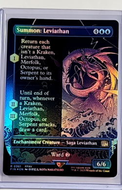 MTG Magic The Gathering FIN Final Fantasy Borderless Foil #361 Summon Leviathan - Image 1