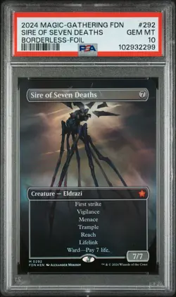 2024 MTG FOUNDATIONS BORDERLESS-FOIL #292 SIRE OF SEVEN DEATHS PSA 10 - Image 1
