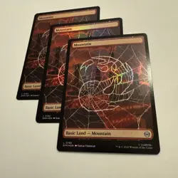 3x FOIL Spider-Man Mountains Full Art Basic Land SPM MTG Mint Unplayed M/NM 192 - Image 3