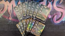 82x FOIL Full Art Kamigawa Neon Dynasty Basic Lands Magic NM/LP - Image 3