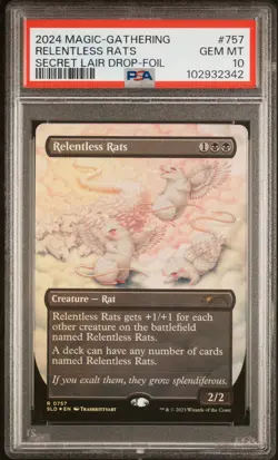 2024 MTG SECRET LAIR DROP FOIL #757 RELENTLESS RATS PSA 10 - Image 1