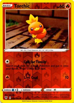 Pokemon TCG Darkness Ablaze Torchic 022/189 Common Reverse Holo - Image 1
