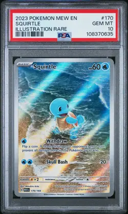 2023 POKEMON MEW EN-151 ILLUSTRATION RARE #170 SQUIRTLE PSA 10 - Image 1