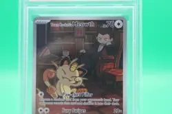 2025 POKEMON DRI EN-DESTINED RIVALS ILLUSTRATION RARE TEAM ROCKET'S MEOWTH PSA 9 - Image 3
