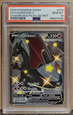 Pokemon TCG Champion's Path Shiny Charizard V Secret Rare 079/073 PSA 10 - Image 1