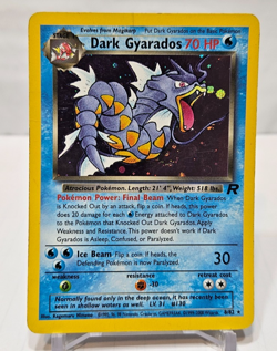 Dark Gyarados 8/82 Holo Rare Unlimited Team Rocket SWIRL Pokemon 7628 - Image 1