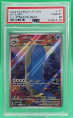 2025 POKEMON JTG EN-JOURNEY TOGETHER ILLUSTRATION RARE #162 WAILORD PSA 10 - Image 1