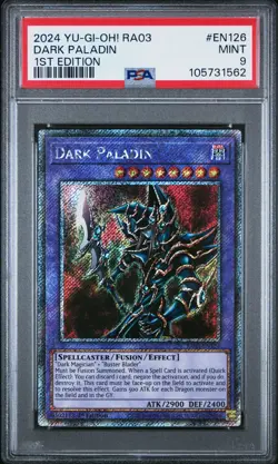 2024 YU-GI-OH! RA03-QUARTER CENTURY BONANZA 1ST EDITION DARK PALADIN PSA 9 - Image 1