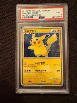 2010 Pikachu World Promo Japanese Holo Card PSA 9 Mint - Image 1