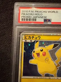 2010 Pikachu World Promo Japanese Holo Card PSA 9 Mint - Image 3