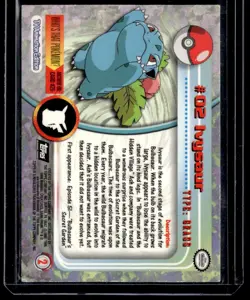 Bulbasaur #01 1999 Topps Series 1 Holo Foil Pokemon Card Black Label - Image 2