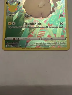 Pikachu 5/25 Celebrations Full Art Holo Rare Pokemon TCG Card - LP - Image 2
