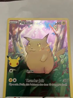 Pikachu 5/25 Celebrations Full Art Holo Rare Pokemon TCG Card - LP - Image 3