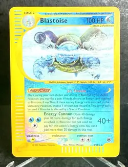 Pokemon TCG Blastoise Expedition Base Set Reverse Holo Holo Rare Card 4/165 - Image 1