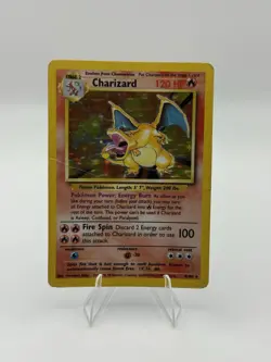 Pokemon TCG Shadowless Charizard Holo-Rare Card 04/102 Base Set Damaged - Image 2