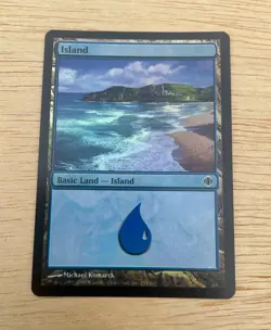 MTG 2008 Magic The Gathering Card Island Basic Land Foil Michael Komarck #234 - Image 1