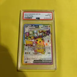 Pokemon SSP EN Pikachu EX Ultra Rare PSA 10 2024 Surging Sparks 219/191 - Image 1