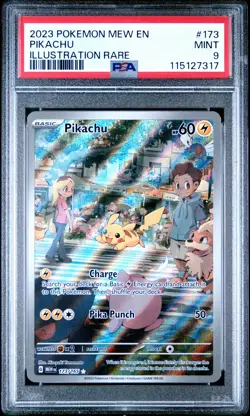 2023 POKEMON MEW EN-151 ILLUSTRATION RARE #173 PIKACHU PSA 9 - Image 1