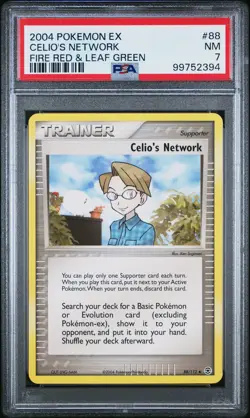 2004 POKEMON EX FIRE RED & LEAF GREEN #88 CELIO'S NETWORK PSA 7 - Image 1