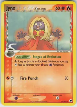 Pokemon Jynx (Delta Species) 17/101 Dragon Frontiers Rare NM - Image 1