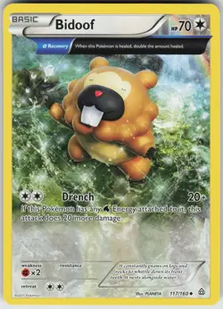 Pokemon Bidoof (Alpha) 117/160 XY - Primal Clash Uncommon NM - Image 1
