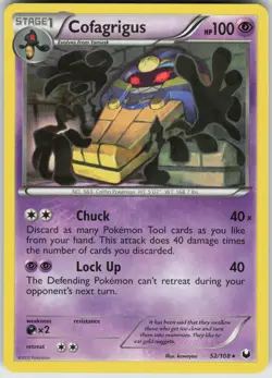 Pokemon Cofagrigus 52/108 Dark Explorers Rare NM - Image 1