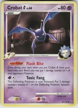Pokemon Crobat G 47/127 Platinum Uncommon NM - Image 1