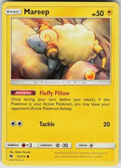 Pokemon Mareep (75) 75/214 SM - Lost Thunder Common NM - Image 1