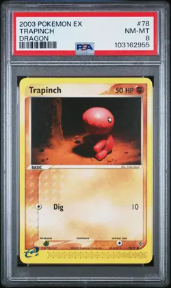 2003 POKEMON EX DRAGON #78 TRAPINCH PSA 8 - Image 1