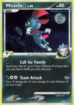 Weavile [G] - 17/127 - Holo Rare NM, English Pokemon Platinum - Image 1