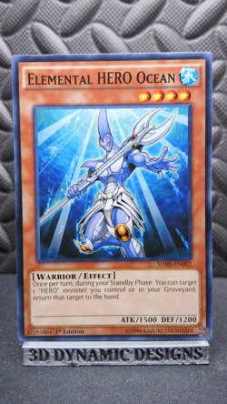 | Yugioh Elemental HERO Ocean SDHS-EN002 1st Edition Common NM/VLP 🔥 | - Image 1