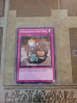 YUGIOH TREACHEROUS TRAP HOLE LCJW-EN277 COMMON 1ST ED NM - Image 1