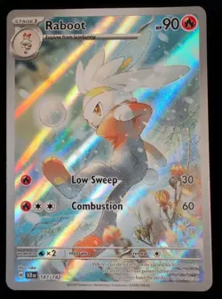 Pokemon TCG Raboot Stellar Crown Holo Card 147/142 Sv07 - Image 1