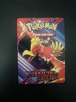 Destined Rivals Pack Art Trainer Tip Card - Ethan’s Ho-Oh | PreRelease Deck RARE - Image 1