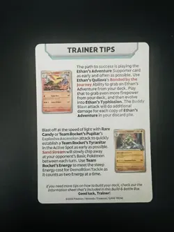 Destined Rivals Pack Art Trainer Tip Card - Ethan’s Ho-Oh | PreRelease Deck RARE - Image 2