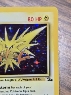 Pokemon TCG Zapdos Holo Rare Card 15/62 Fossil Base Set 1st Edition - Image 4