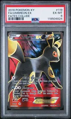 Pokemon 2016 XY Fates Collide Umbreon EX Full Art Ultra Rare Card #119/124 PSA 6 - Image 1