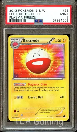 PSA 9 MINT Electrode 33/116 HOLO RARE BW Plasma Freeze Pokemon Card 669 - Image 1