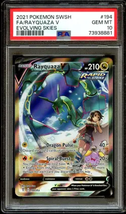 PSA 10 GEM MINT Rayquaza V 194/203 ALTERNATE FULL ART HOLO Pokemon Card 881 - Image 2