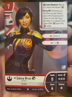 Star Wars Imperial Assault Sabine Wren Alternate Art Promo Card FFG - Image 1
