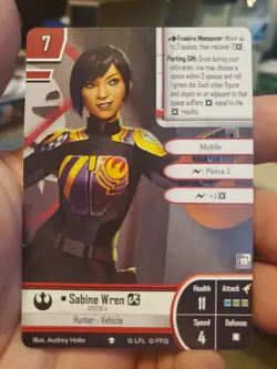 Star Wars Imperial Assault Sabine Wren Alternate Art Promo Card FFG - Image 2